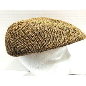 Woven Fiber Straw Newsboy Hat Unisex Small Ivy Flat Cap Gatsby Jockey Korea
